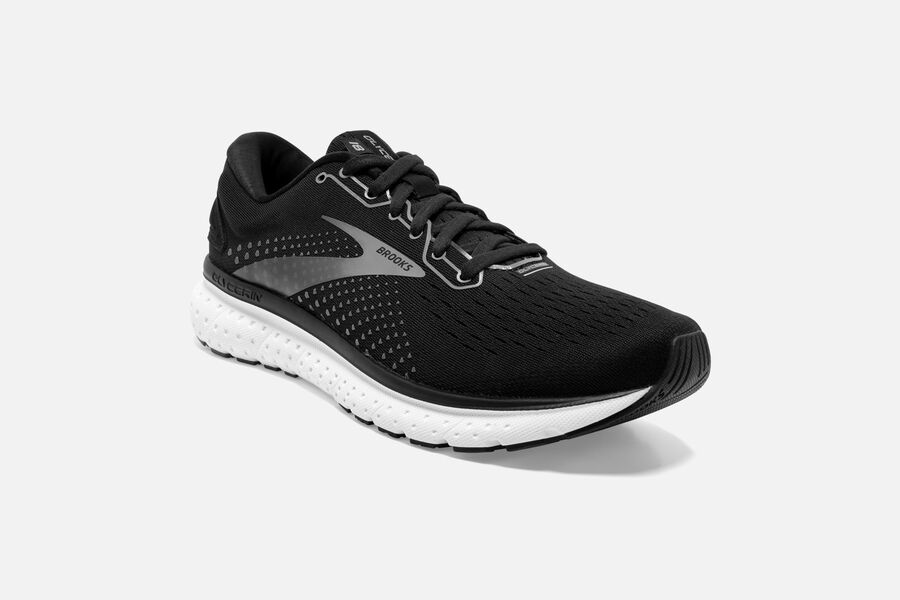 Brooks Running Shoes - Glycerin 18 Road Womens - Black/White - XDR-896120